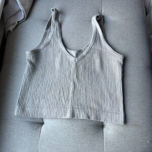 Gray Out From Under Drew Seamless Ribbed Cropped Tank Top
